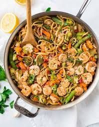 Shrimp and vegetable pasta