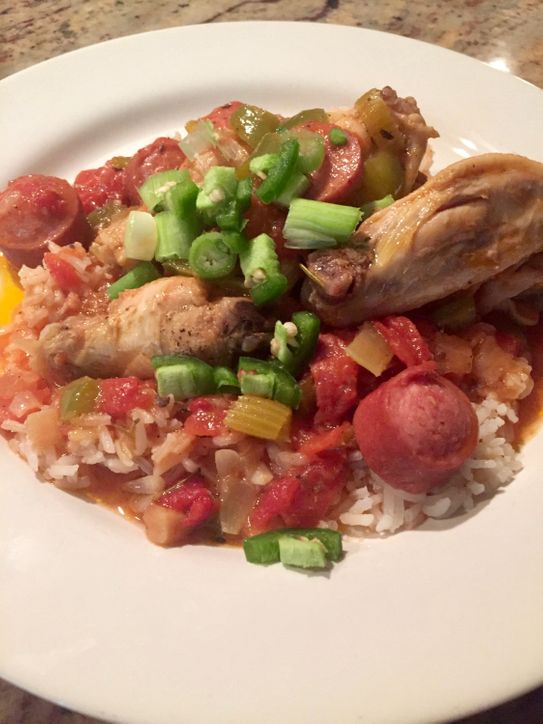 Creole Chicken and turkey sausage